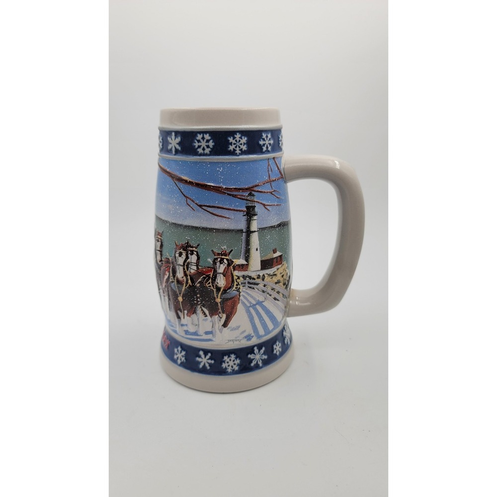 Budweiser Anheuser-Bush Clydesdales Lighting the Way Home 1995 Beer Stein
